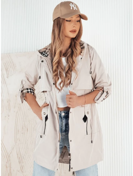 Dámská přechodná bunda parka VERDU ecru FashionStreet TY4228