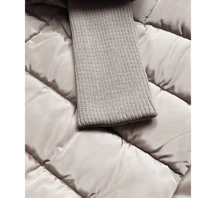 Béžová dámská bunda s stahovacími lemy model 21402458 - MINORITY