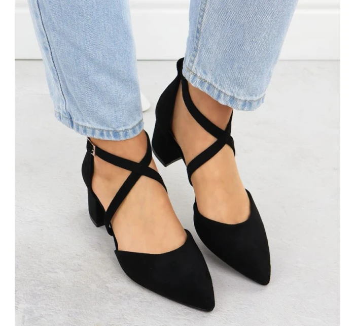 Dámské černé sandály na jehlovém podpatku Sergio Leone SK-830 Dámské černé sandály na jehlovém podpatku Sergio Leone SK-830