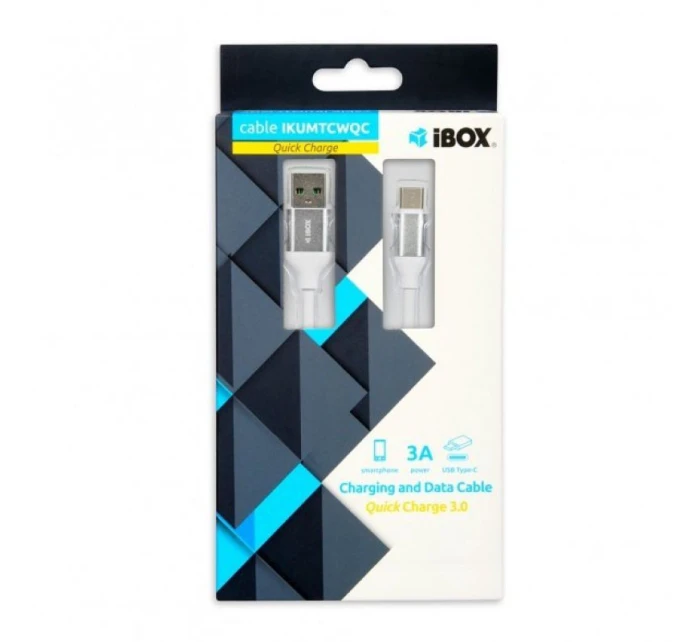 IBOX IKUMTCWQC kabel (USB 2.0 typ A - USB typ C ; 1,5 m; barva bílá)