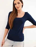 Halenka s kulatým výstřihem granátová