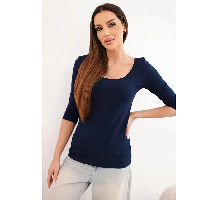 Halenka s kulatým výstřihem granátová