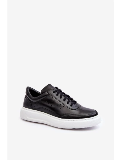 Pánské kožené sportovní boty model 21641519 černé - Zazoo