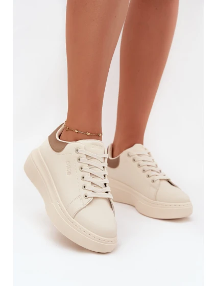 Dámské sneakersy na platformě Big Star SS274246 světle béžové Dámské sneakersy na platformě Big Star SS274246 světle béžové