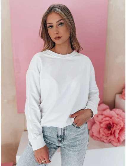 Dámská jednobarevná mikina LUMIVIA bílá FashionStreet BY1372