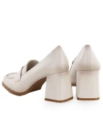 Dámské mokasíny na podpatku béžové model 21948506 - Potocki