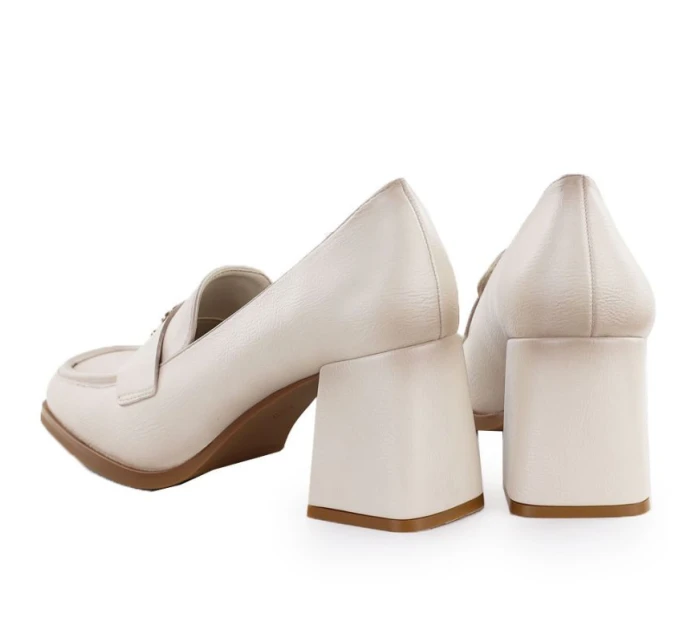 Dámské mokasíny na podpatku béžové model 21948506 - Potocki