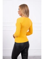 Halenka s ozdobnými knoflíky hořčicové barvy