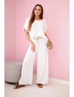 Viskózový komplet se zlatým lemováním ecru Viskózový komplet se zlatým lemováním ecru