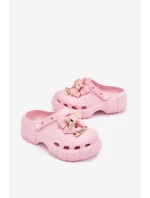 Dětské Dívčí Pantofle Pěnové S Mašlí A Ozdobami Růžové model 21700393 - Boto Dětské Dívčí Pantofle Pěnové S Mašlí A Ozdobami Růžové model 21700393 - Boto