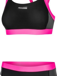 AQUA SPEED Plavky Naomi Black/Grey/Pink Pattern 139