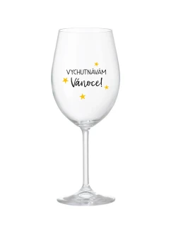 VYCHUTNÁVÁM SI VÁNOCE - čirá sklenice na víno 350 ml