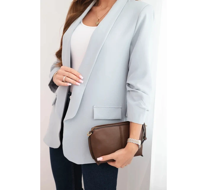 Dámská sako bez zapínání s podšívkou S/M šedá