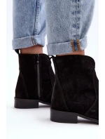 Kožené dámské boty na zip černé Nicole model 21636144 - Boto Kožené dámské boty na zip černé Nicole model 21636144 - Boto