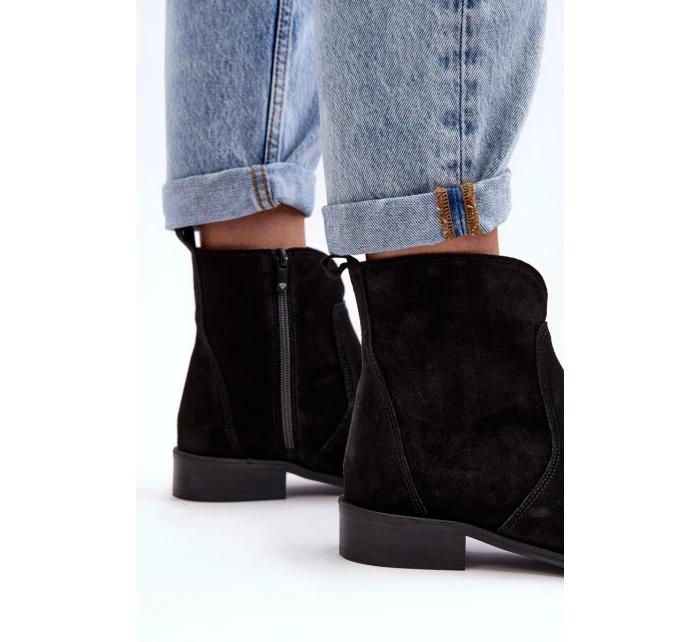 Kožené dámské boty na zip černé Nicole model 21636144 - Boto Kožené dámské boty na zip černé Nicole model 21636144 - Boto