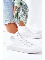 Women's Leather High Sneakers Big Star model 19948627 White - Big Star Shoes