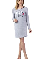Dámská noční košilka 142 Šedá s potiskem - REGINA