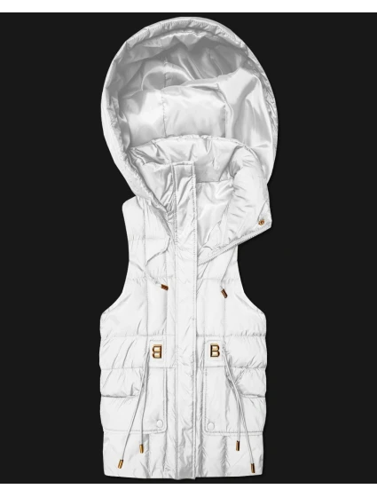 bezrękawnik damski z kapturem Goodlookin biały model 22037952 - S'WEST