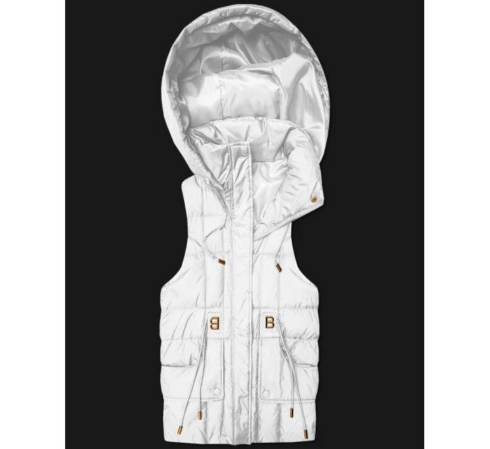 bezrękawnik damski z kapturem Goodlookin biały model 22037952 - S'WEST