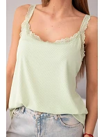 Dámský top na ramínkách s krajkovým model 22040218 mentolová - K-Fashion