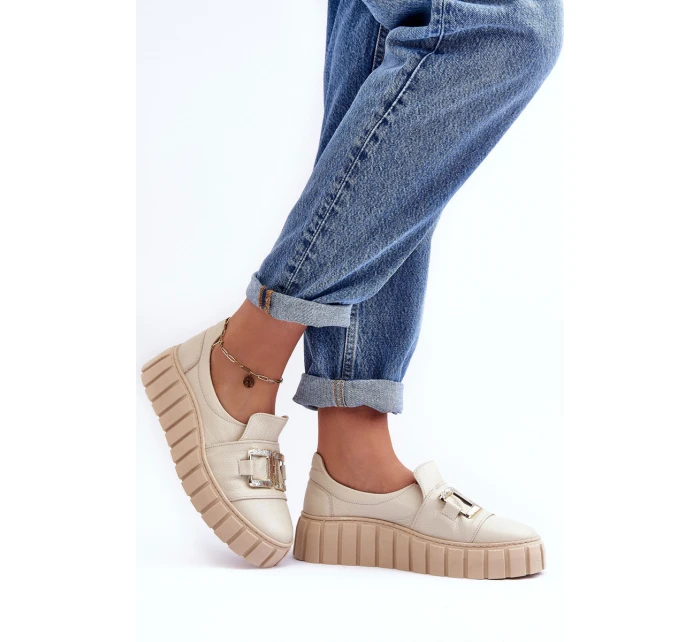 Dámské kožené polobotky na platformě Lewski model 21636641 - Boto