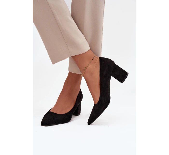 Dámské lodičky se  na podpatku černé model 21711459 - Boto