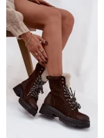 Dámské trapery boty z eko kůže čokoládové Bellora Dámské trapery boty z eko kůže čokoládové Bellora