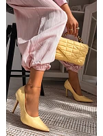 Klasické lakované lodičky z umělé kůže Žluté Odira