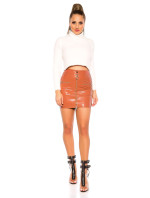 Sexy KouCla Leatherlook Mini Skirt With Zip