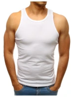 Pánské tílko bez potisku bílé FashionStreet RX3497 Pánské tílko bez potisku bílé FashionStreet RX3497