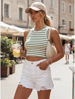 Dámský pruhovaný bavlněný top STELLA MAE white FashionStreet RY2271