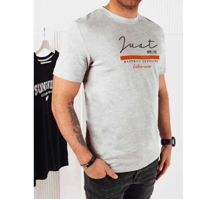 Pánské šedé tričko s potiskem Dstreet RX5424 Pánské šedé tričko s potiskem Dstreet RX5424