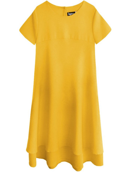 Žluté trapézové šaty (436ART)