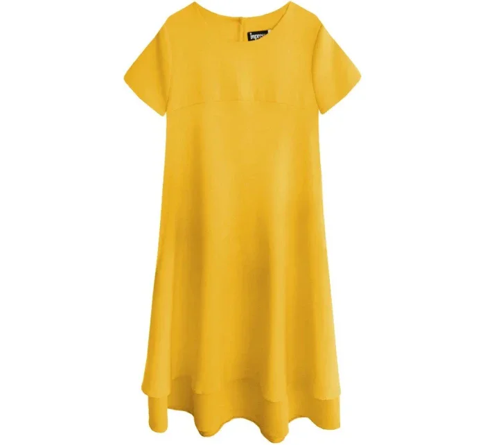 Žluté trapézové šaty (436ART)