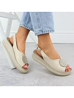 Dámské sandály na platformě se zirkony béžové Filippo DS6984