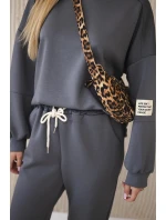 Komplet teplákové + kalhoty máslová látka grafit Komplet teplákové + kalhoty máslová látka grafit