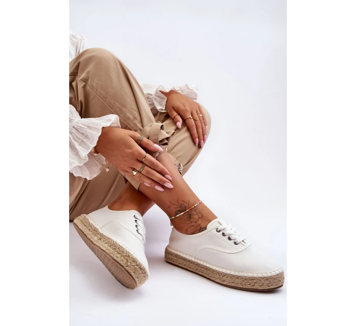 Šněrovací Espadryly Big Star LL274833 Bílé