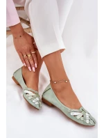 Dámské Kožené Baleríny model 21693673 Mátové - Maciejka