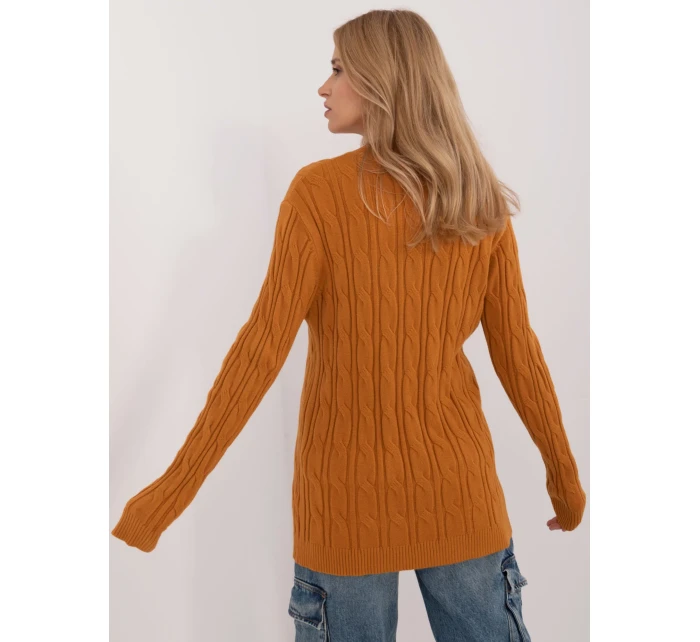 Sweter AT SW model 20463716 ciemny żółty - FPrice Sweter AT SW model 20463716 ciemny żółty - FPrice