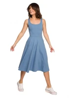 B218 Přiléhavé šaty bez rukávů - černé