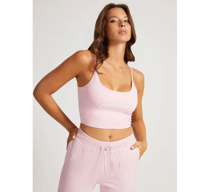 Dámský crop top O1BA10KASI1 - G6S4 - Pastelově růžová - Guess Dámský crop top O1BA10KASI1 - G6S4 - Pastelově růžová - Guess