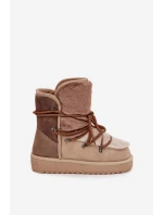 Dámské sněhové boty s kožíškem DFSH370012 Béžová - DFranklin Dámské sněhové boty s kožíškem DFSH370012 Béžová - DFranklin