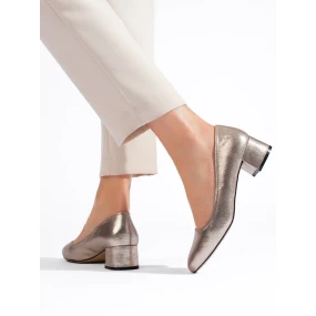 Krásné  lodičky dámské zlaté na plochém podpatku