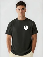 Pánské bavlněné tričko oversize s potiskem černé FashionStreet NX4009R Pánské bavlněné tričko oversize s potiskem černé FashionStreet NX4009R