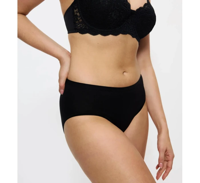 Dámské kalhotky Sense Of Cotton Midi - BLACK - černé 0004 - TRIUMPH Dámské kalhotky Sense Of Cotton Midi - BLACK - černé 0004 - TRIUMPH