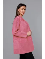 Krátký vlněný přehoz přes oblečení typu alpaka v lososové barvě model 18059153 - MADE IN ITALY