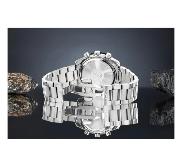 Pánské hodinky Giewont Chronograph Sapphire Silver Black GW8720-B2