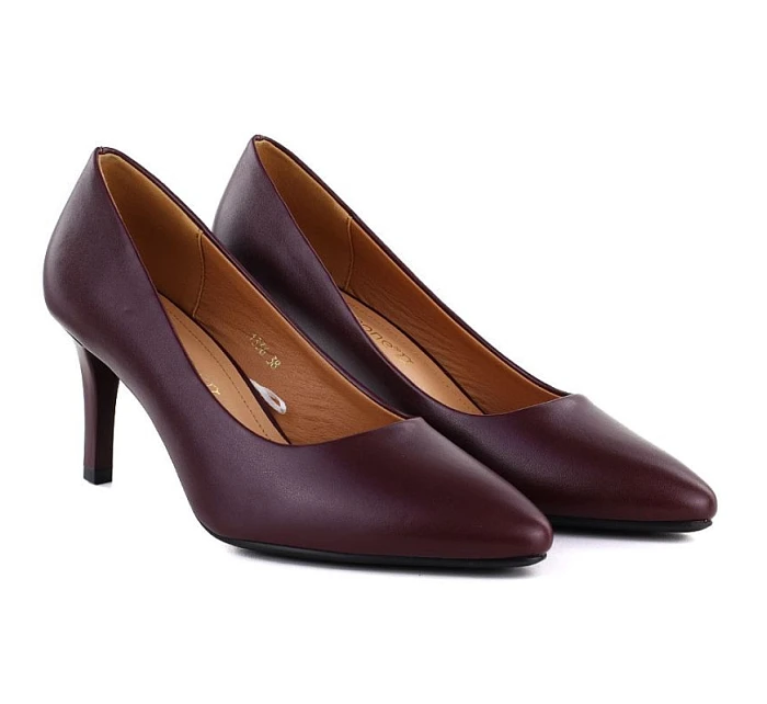 Vínové dámské lodičky na jehlovém podpatku Sergio Leone 1336