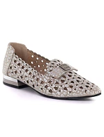 Dámské prolamované kožené polobotky Vinceza 99205 v šedé barvě Dámské prolamované kožené polobotky Vinceza 99205 v šedé barvě