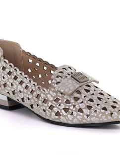 Dámské prolamované kožené polobotky Vinceza model 22081856 v šedé barvě - Hikvision